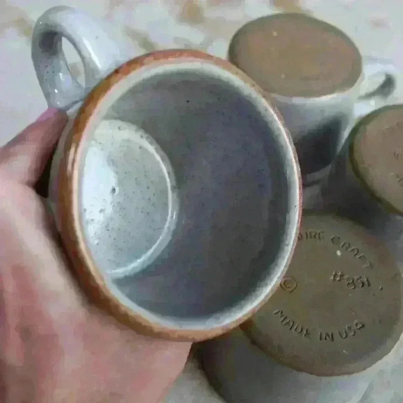 VINTAGE TREASURE CRAFT Glazed Earthenware Handmade 1980s Set of 4 Mugs Handles - Picture 11 of 11